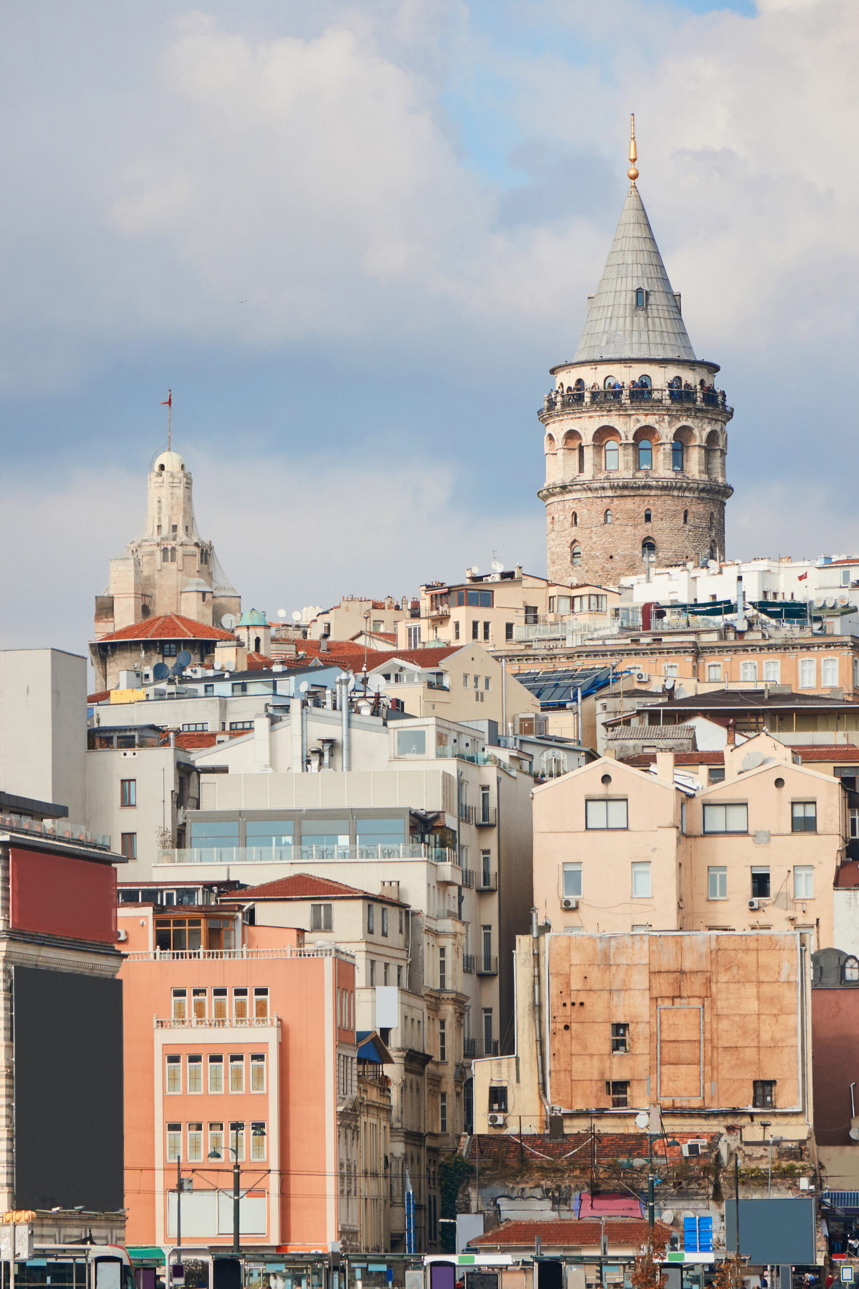 beyoglu district historic architecture galata tower medieval landmark istanbul turkey scaled